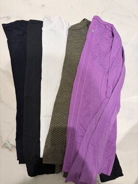 Lululemon 5long sleeve Tops - Purple, Olive, Black, White